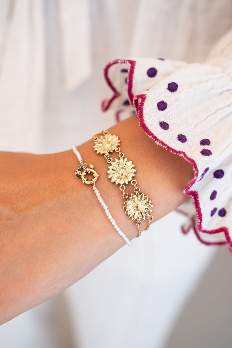 ARMBAND MET MINI PARELS GOUD