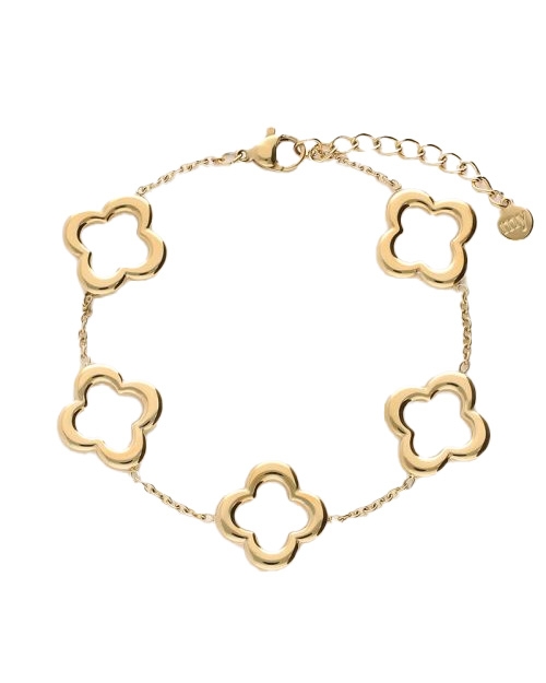 ARMBAND MET VIJF KLAVERS GOUD