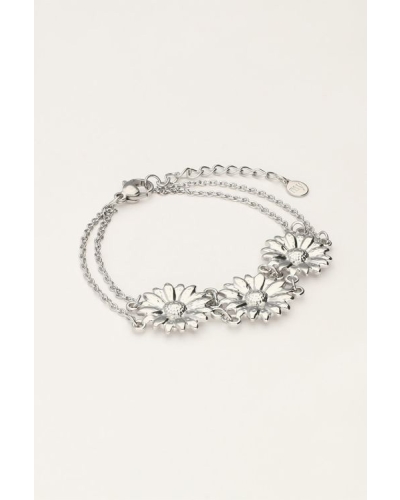My Jewellery Bracelets double chain 3 flowers MJ11773