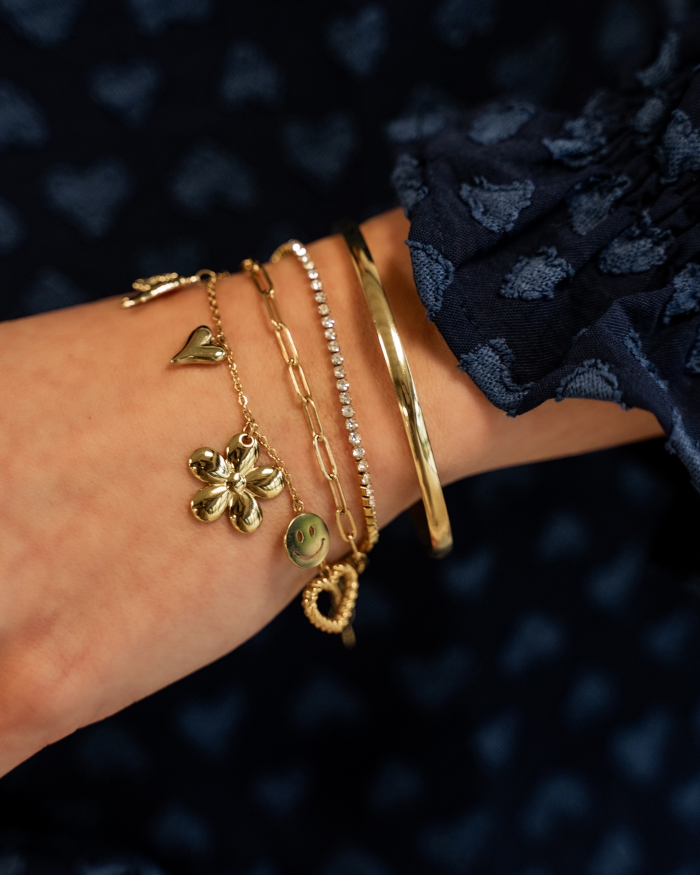 ARMBAND TENNIS EN SCHAKEL GOUD
