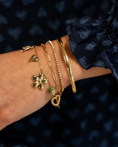 ARMBAND TENNIS EN SCHAKEL GOUD
