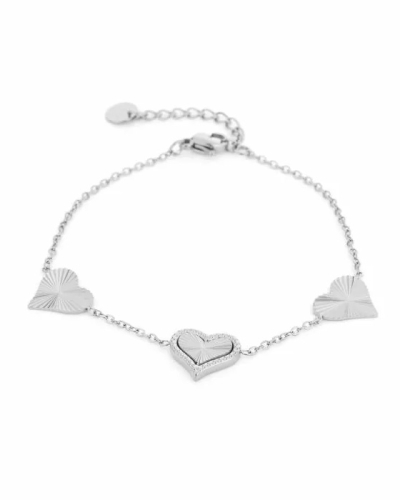 Gossip ARMBAND MET DRIE HARTJES ZILVER
