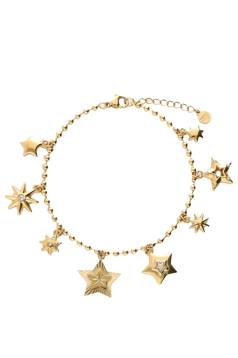 BEDELARMBAND MET STERREN GOUD