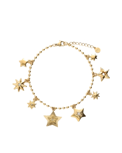 BEDELARMBAND MET STERREN GOUD