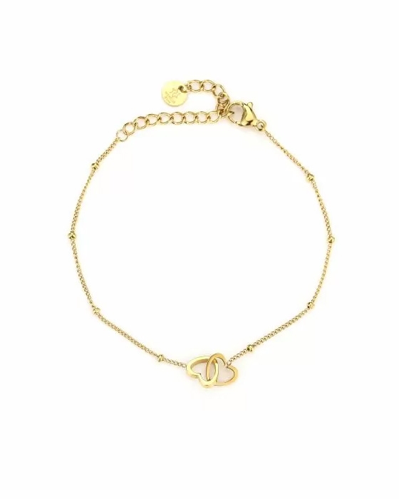 ARMBAND TWEE HARTJES GOUD