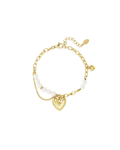 Gossip ARMBAND PARELS EN HARTJE GOUD