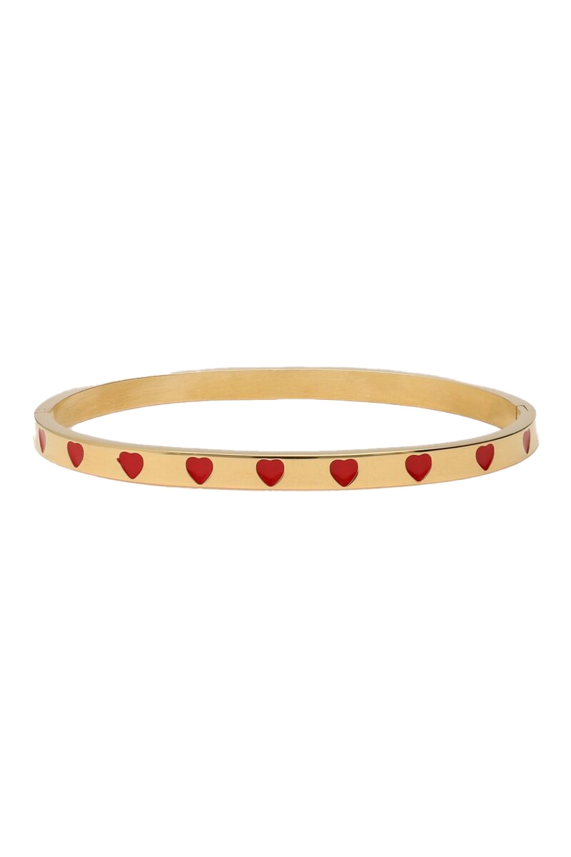 BANGLE MET RODE HARTJES GOUD