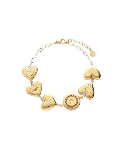 ARMBAND CHUNKY CC HEARTS GOUD