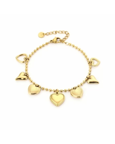 BEDELARMBAND HARTJES GOUD