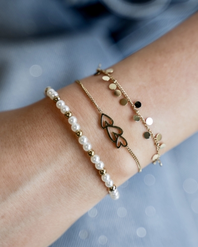Gossip ARMBAND DRIE HARTJES GOUD