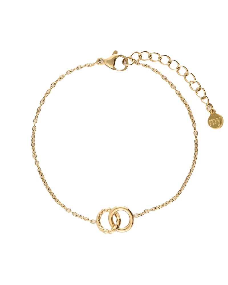ARMBAND DUBBELE CIRKEL GOUD