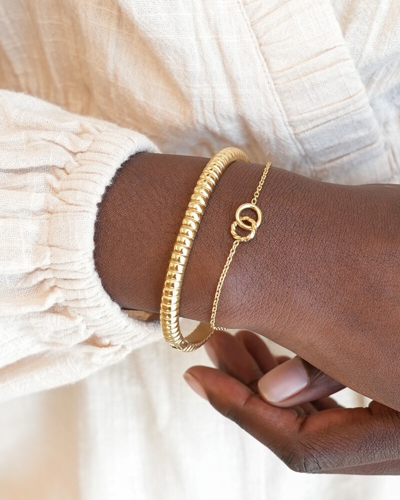ARMBAND DUBBELE CIRKEL GOUD