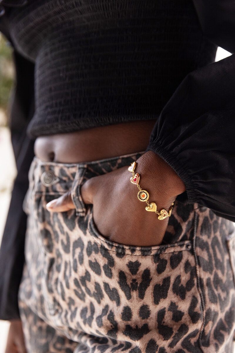 CANDY STATEMENT ARMBAND MET BEDELS GOUD