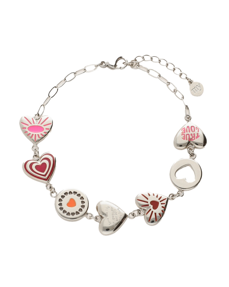 STATEMENT ARMBAND MET BEDELS ZILVER