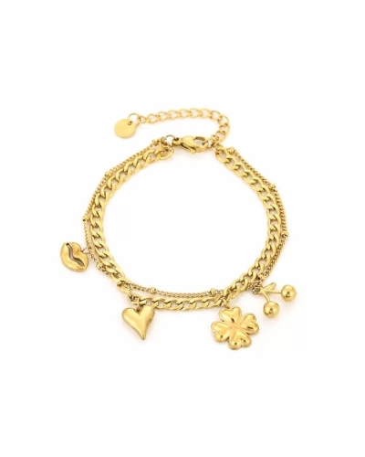 Gossip DUBBELE BEDELARMBAND CHARMS GOUD
