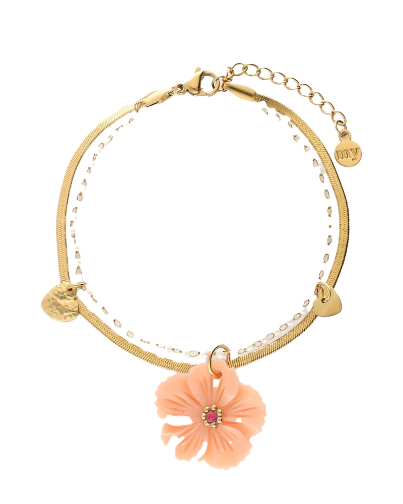 BOTANICAL ARMBAND MET PEACH BLOEM