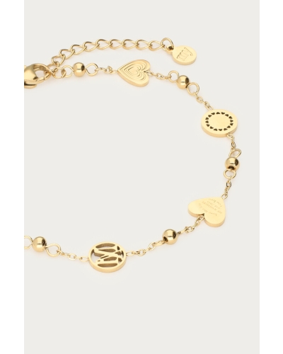 ARMBAND MET HARTJES EN BOLLETJES