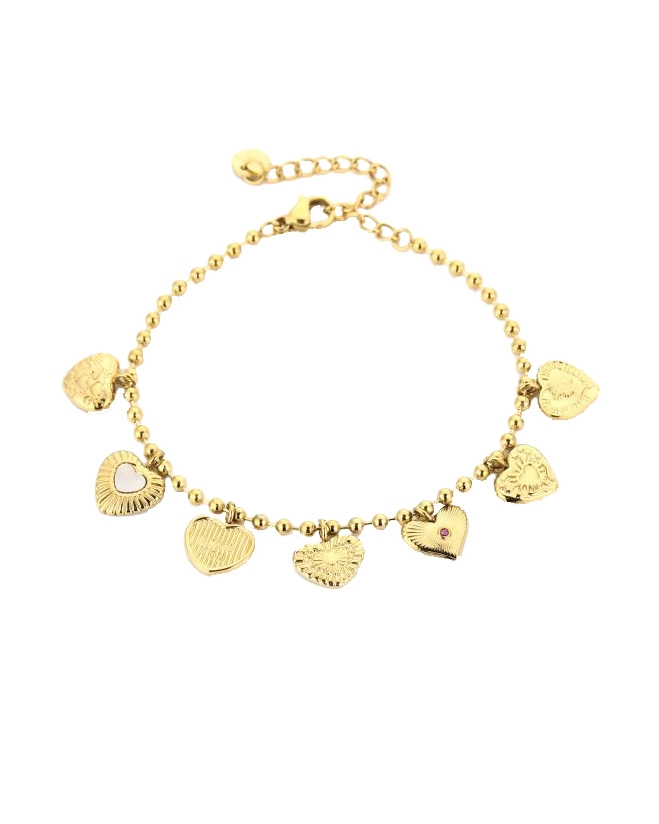 ARMBAND MET BEDELHARTJES