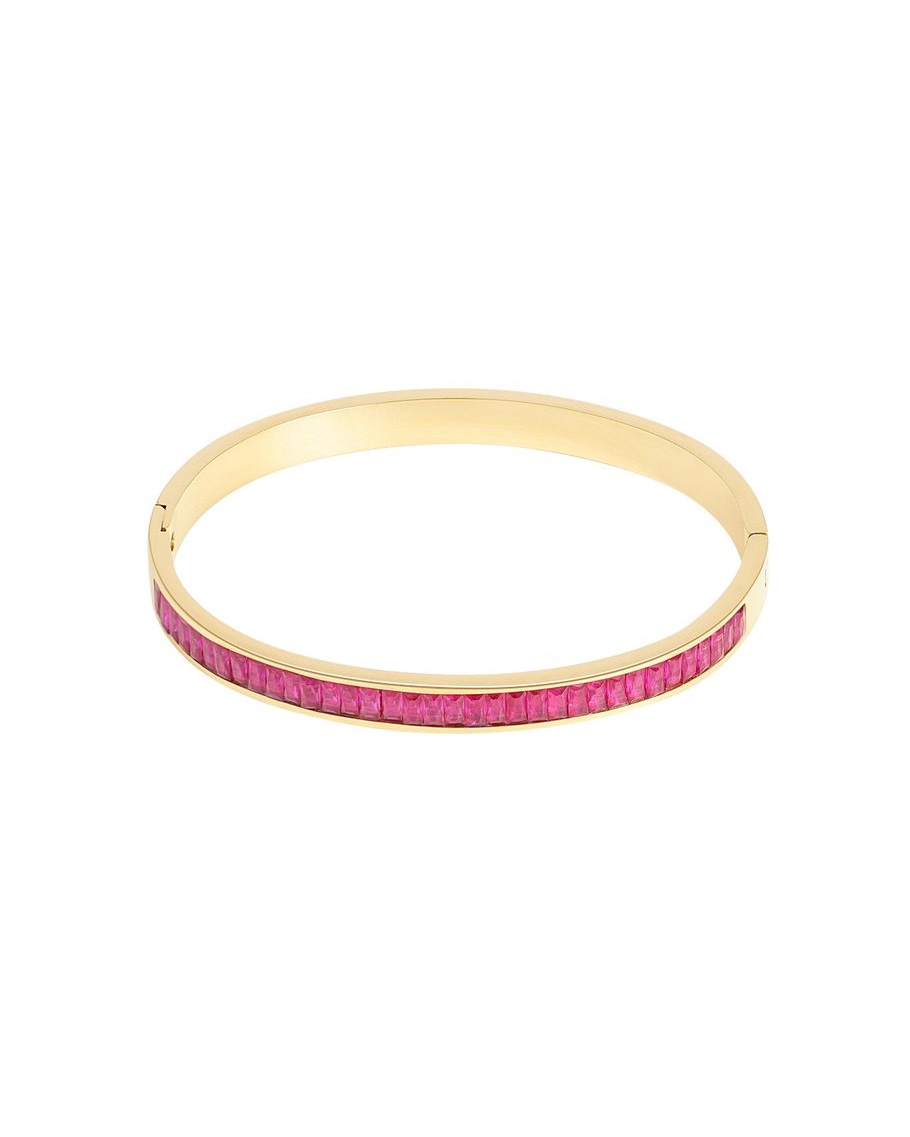 BANGLE MET FUCHSIA STEENTJES 