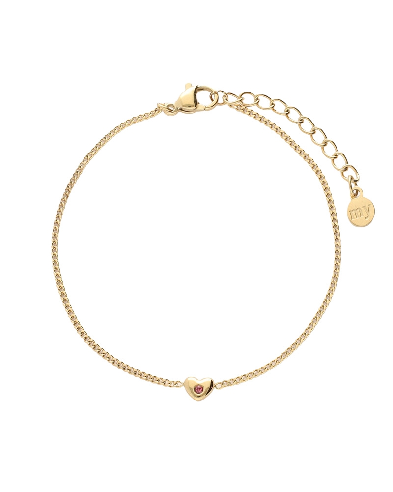 ARMBAND MET MINI HART & STRASS STEEN GOUD