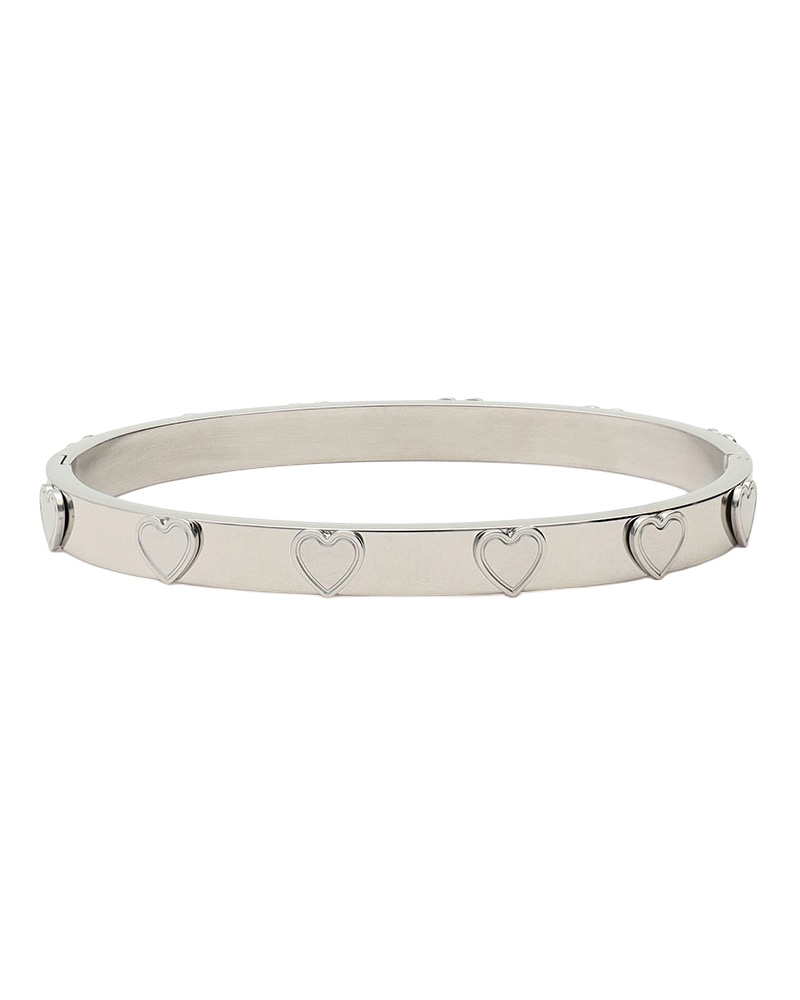 BOLD BANGLE MET HARTJES ZILVER