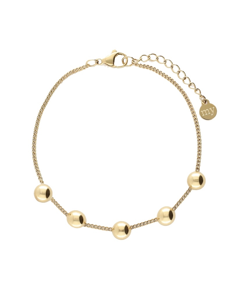 BOLD ARMBAND MET VIJF BOLLEN