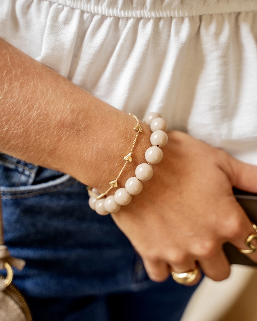  KRALENARMBAND BEIGE