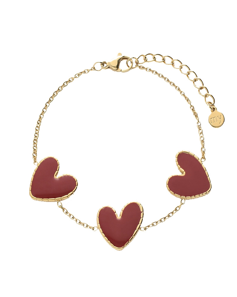 ARMBAND MET HARTJES BURGUNDY