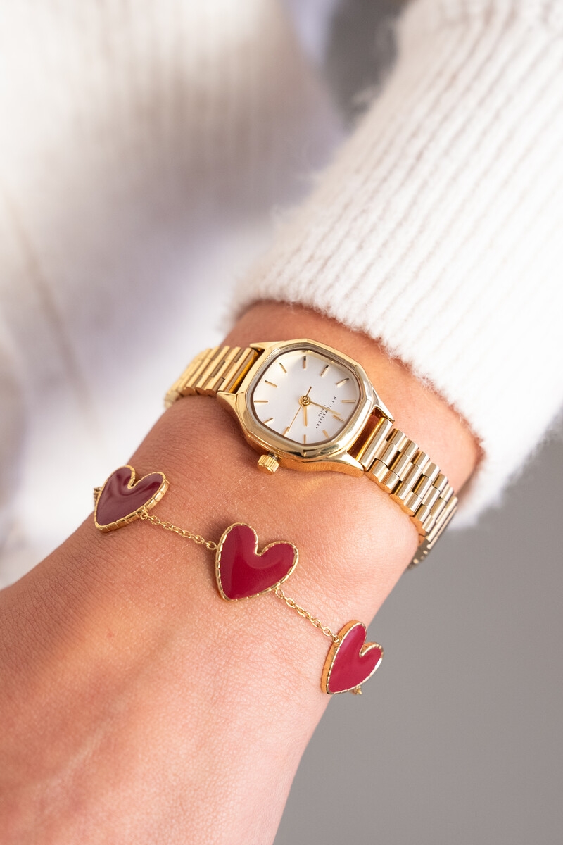ARMBAND MET HARTJES BURGUNDY