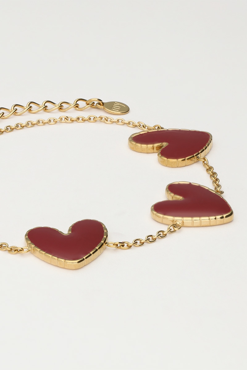 ARMBAND MET HARTJES BURGUNDY