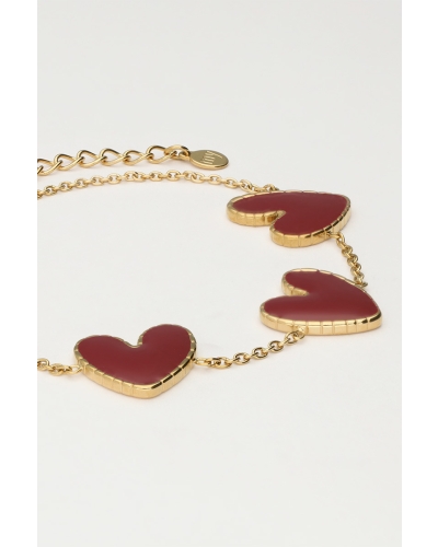 ARMBAND MET HARTJES BURGUNDY