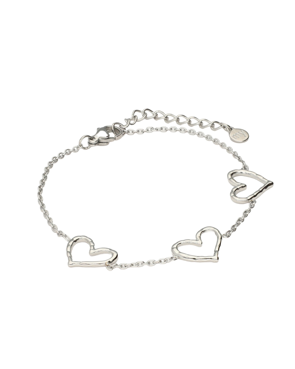 MINIMALISTISCHE ARMBAND MET OPEN HARTJES ZILVER
