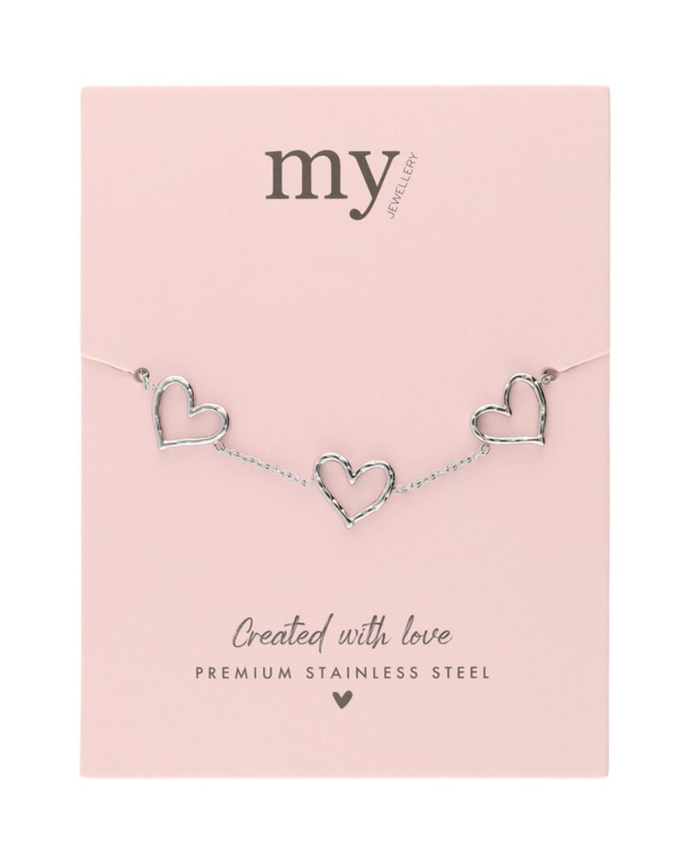 MINIMALISTISCHE ARMBAND MET OPEN HARTJES ZILVER