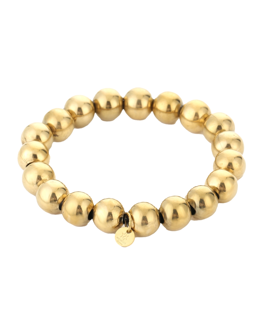 KRALENARMBAND BALLS GOUD 10MM