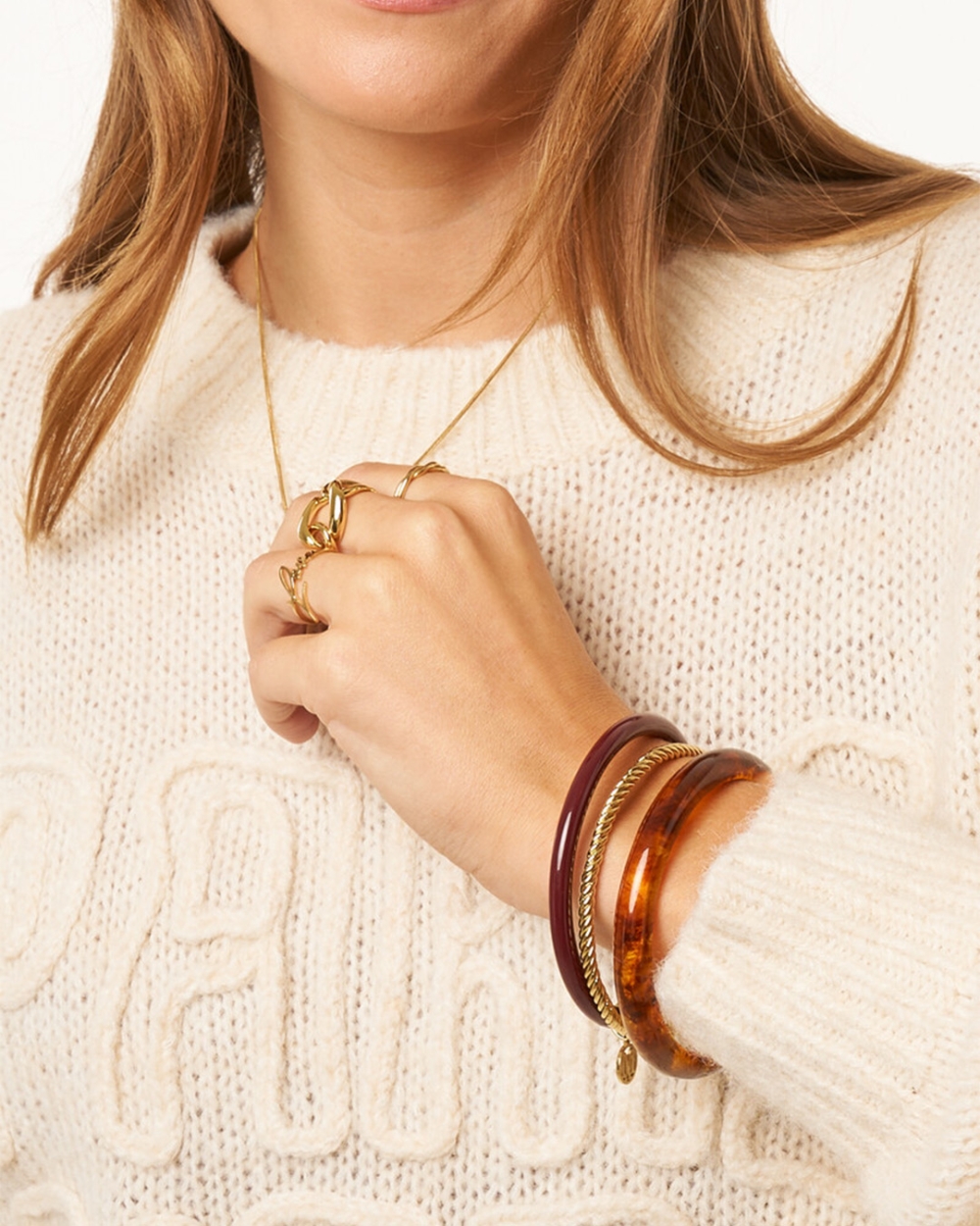 GOUDKLEURIGE BANGLE SET RESIN