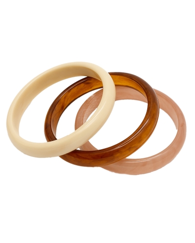 Gossip RESIN BANGLE SET BRUIN/BEIGE