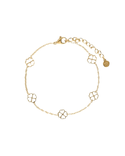 ARMBAND MET KLAVERTJES GOUD