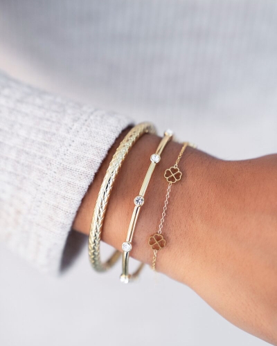 ARMBAND MET KLAVERTJES GOUD
