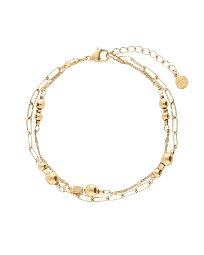 MIDNIGHT DUBBELE ARMBAND MET DOTS
