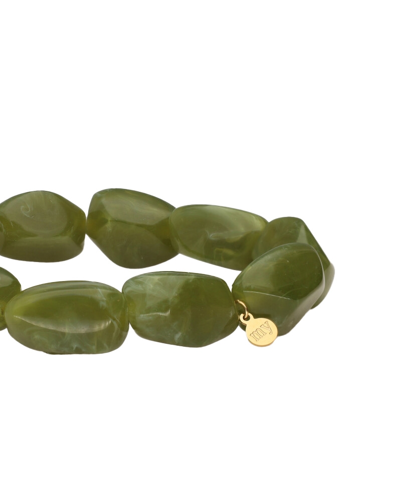 ARMBAND MET OVALEN KRALEN GROEN