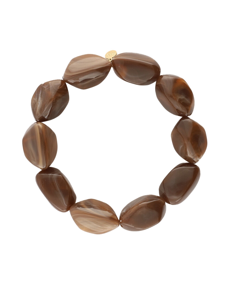 ARMBAND MET OVALEN KRALEN DONKERBRUIN