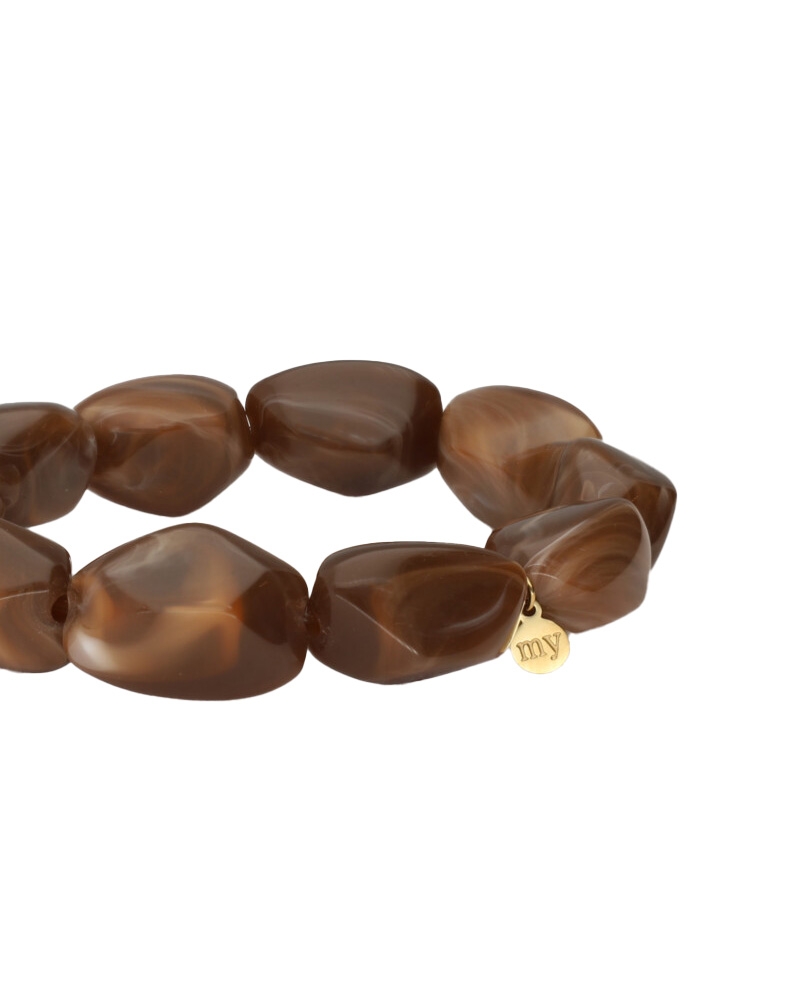ARMBAND MET OVALEN KRALEN DONKERBRUIN