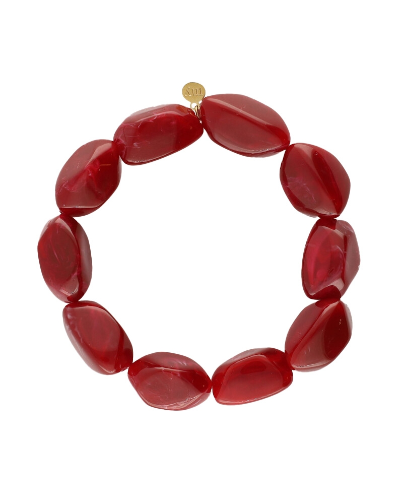 ARMBAND MET OVALEN KRALEN BURGUNDY