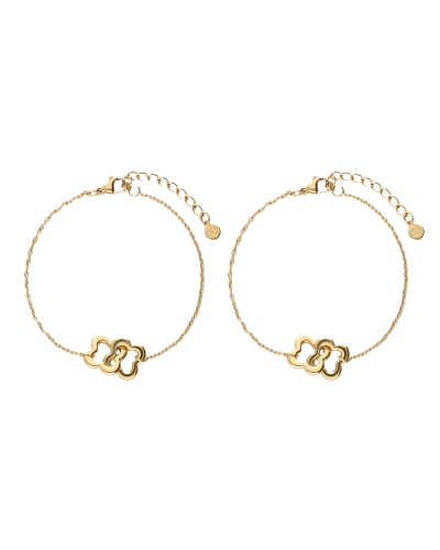 FOREVER CONNECTED ARMBANDEN MET KLAVER SET GOUD
