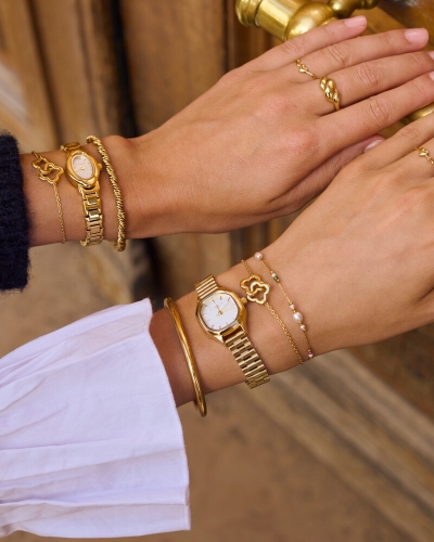 FOREVER CONNECTED ARMBANDEN MET KLAVER SET GOUD