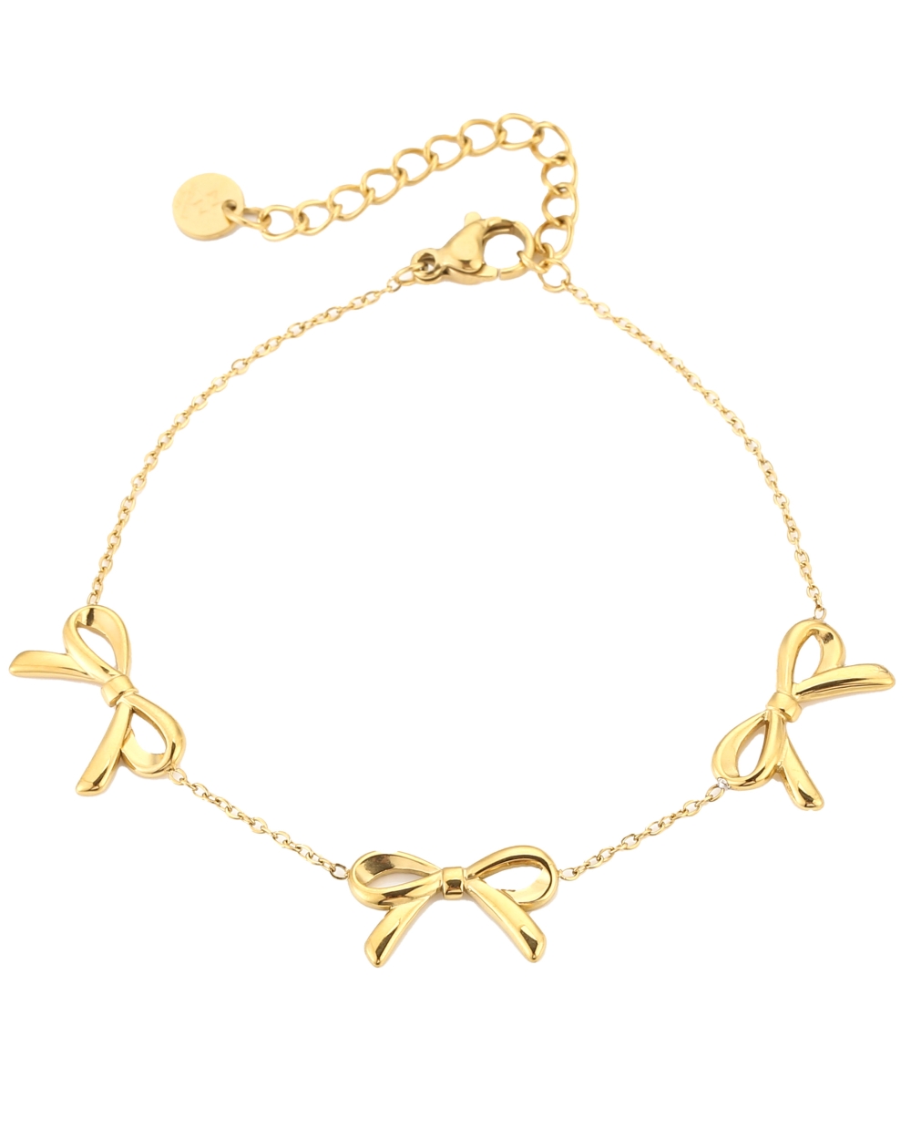 ARMBAND MET 3 STRIKJES GOUD