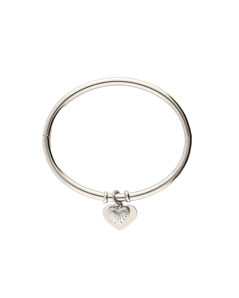 GRATITUDE BANGLE MET HARTJES ZILVER