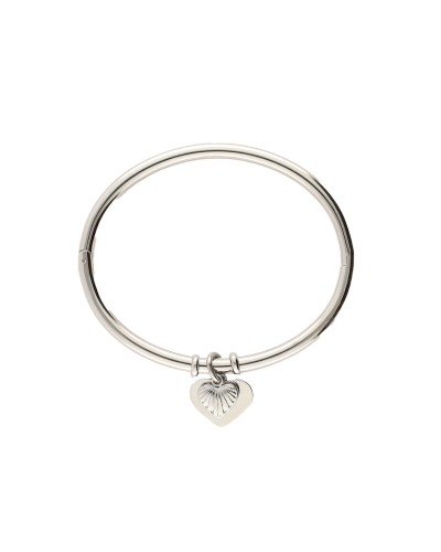 GRATITUDE BANGLE MET HARTJES ZILVER