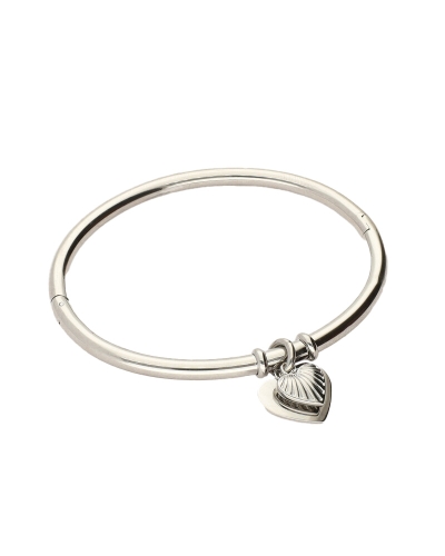 GRATITUDE BANGLE MET HARTJES ZILVER