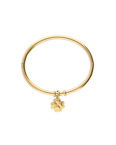 GRATITUDE BANGLE MET KLAVERS GOUD